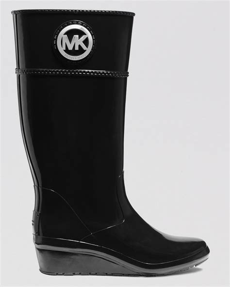 michael kors black rain boots|michael kors wedge rain boots.